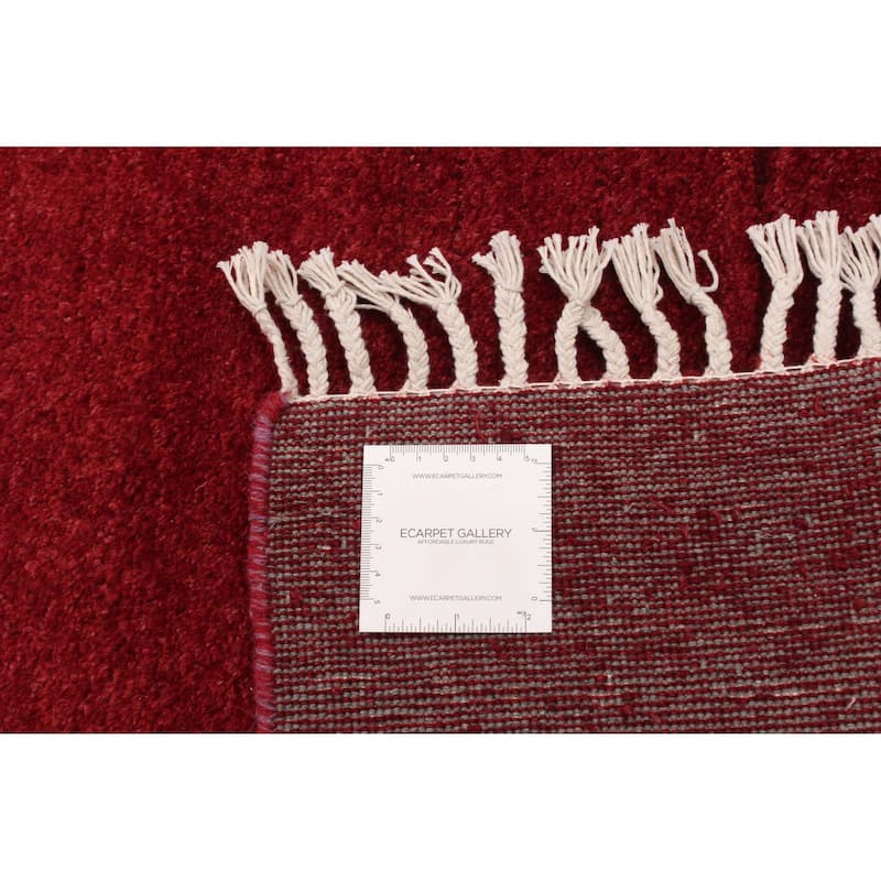 ECARPETGALLERY Hand-knotted Pak Finest Gabbeh Dark Red Wool Rug - 3'11 x 6'2
