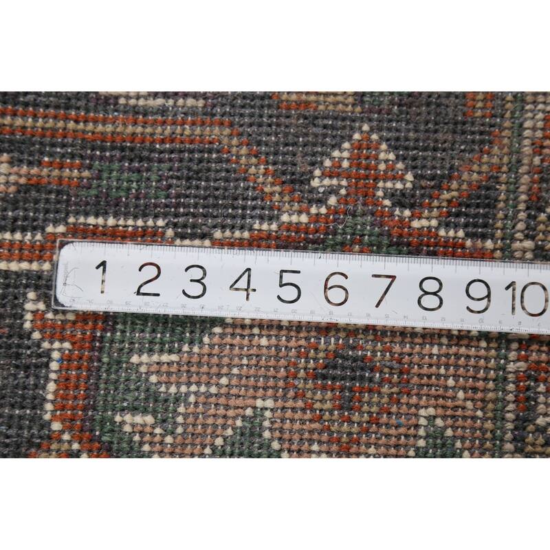 Geometric Heriz Serapi Indian Area Rug Hand-Knotted Wool Carpet - 8'9"x 11'11"