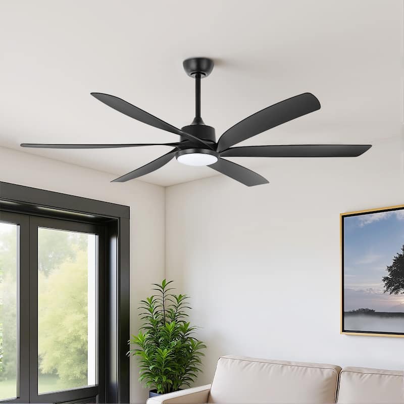 64" Large Propeller LED Ceiling Fan with Remote Control and Light Kit