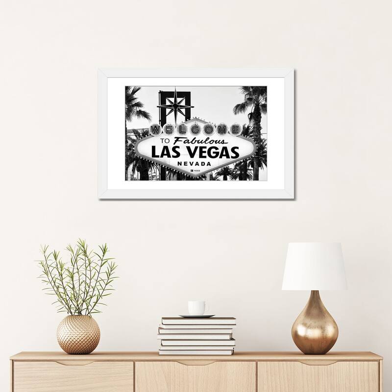 iCanvas "Black Nevada Series - Welcome To Fabulous Las Vegas Nevada" by Philippe Hugonnard PFA