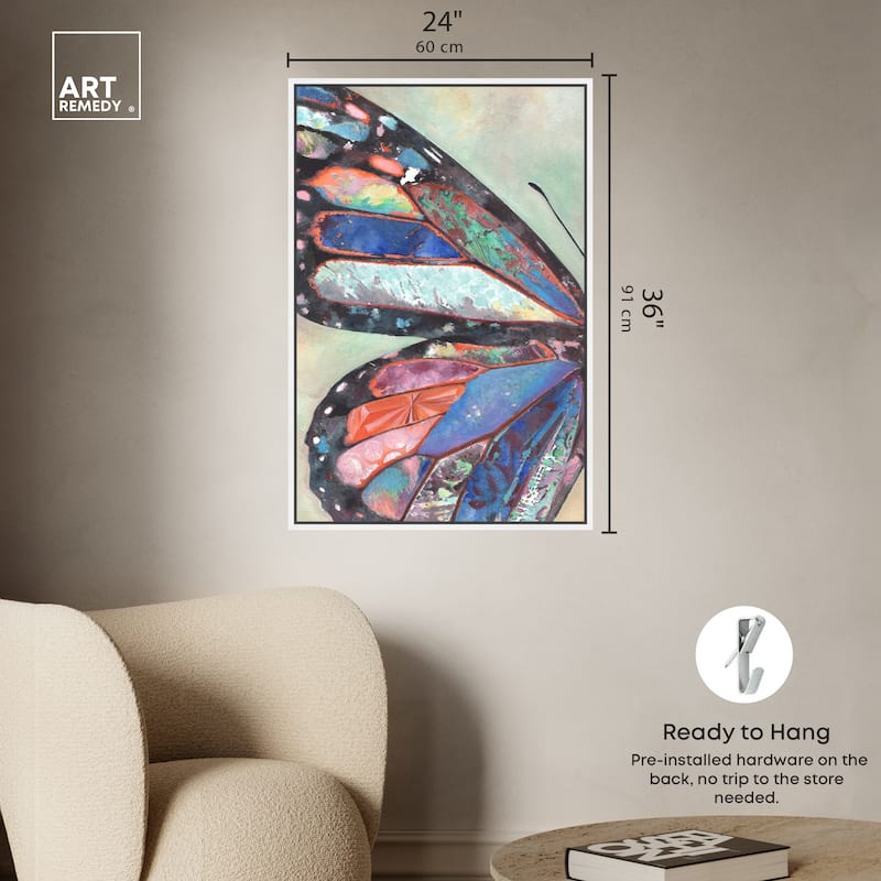 Art Remedy Butterfly Part I Framed Butterfly 1 Piece Canvas Wall Art