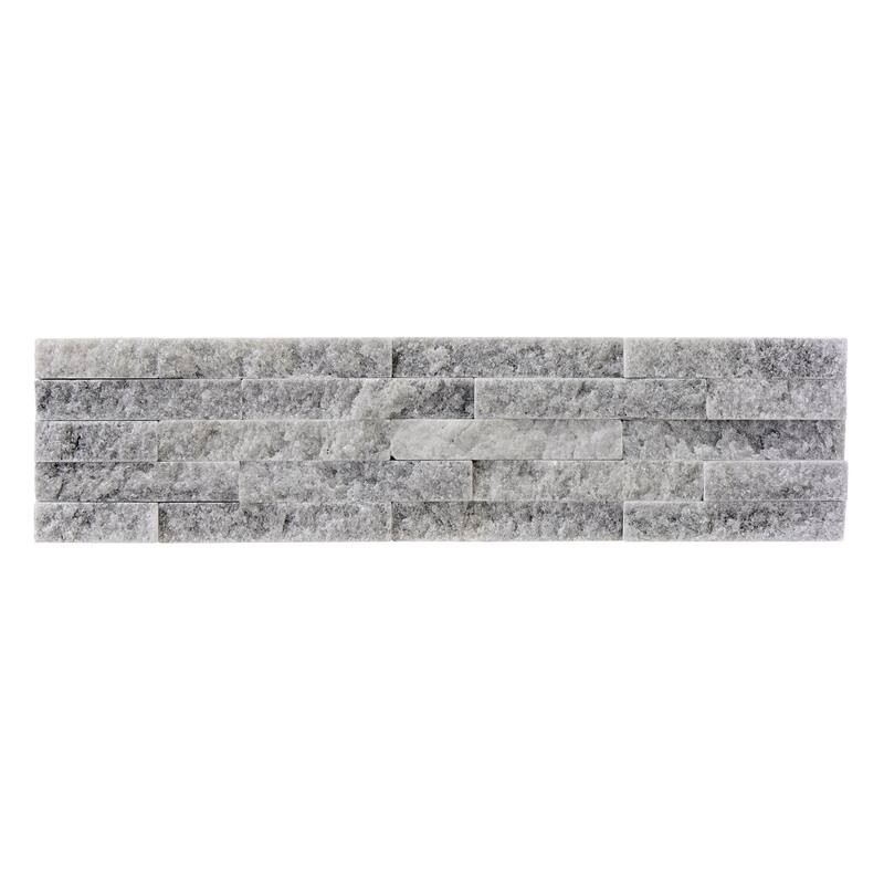 Slender Strip 3 in. x 12 in. Panel and 3 in. x 12 in. Corner Marble Wall Tile