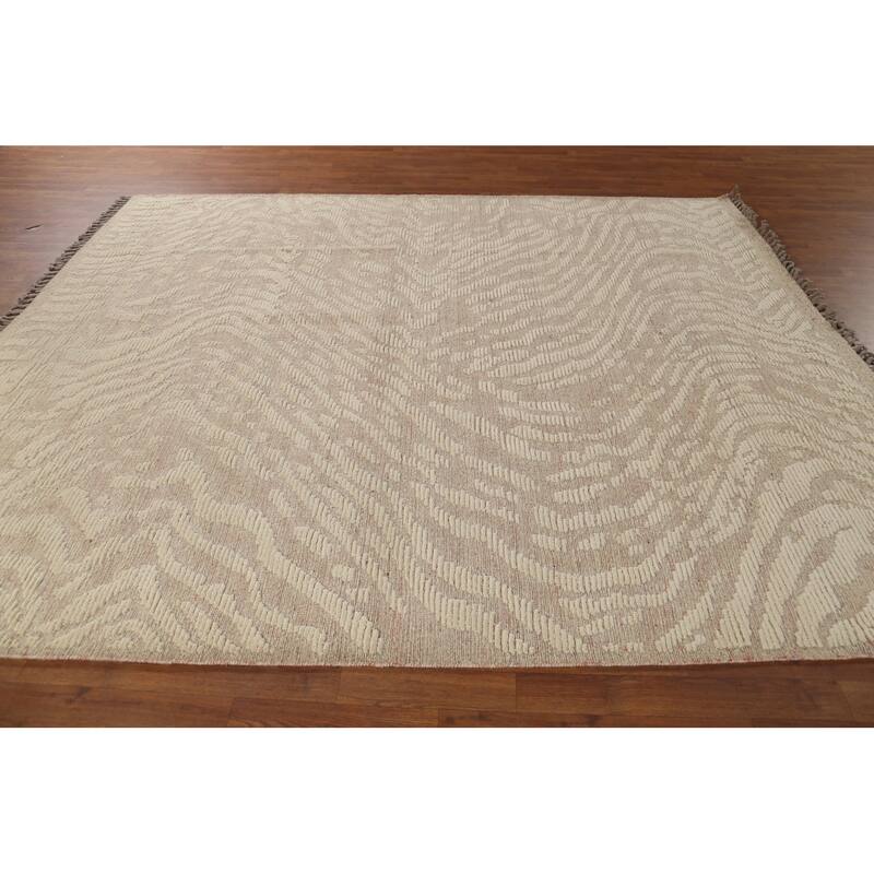 Moroccan Abstract Area Rug Handmade Wool Carpet - 7'11"x 9'7"