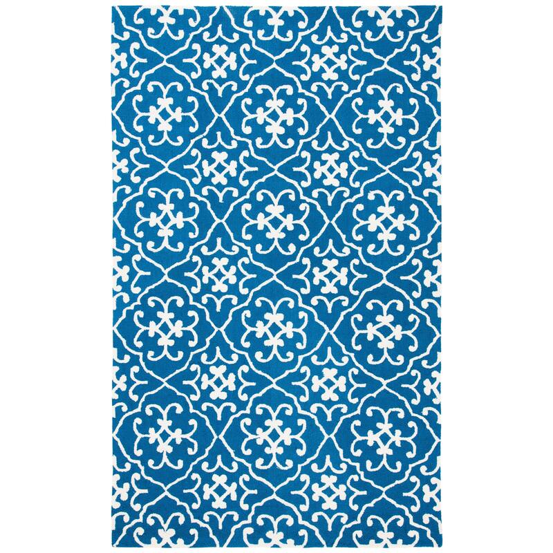 SAFAVIEH Handmade Four Seasons Deepika Floral Rug - 3'6" x 5'6" - Navy/Ivory
