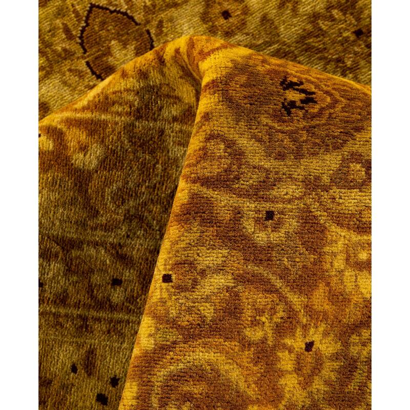 Overdyed One-of-a-Kind Hand-Knotted Area Rug - Yellow - 8' 1" x 10' 5"
