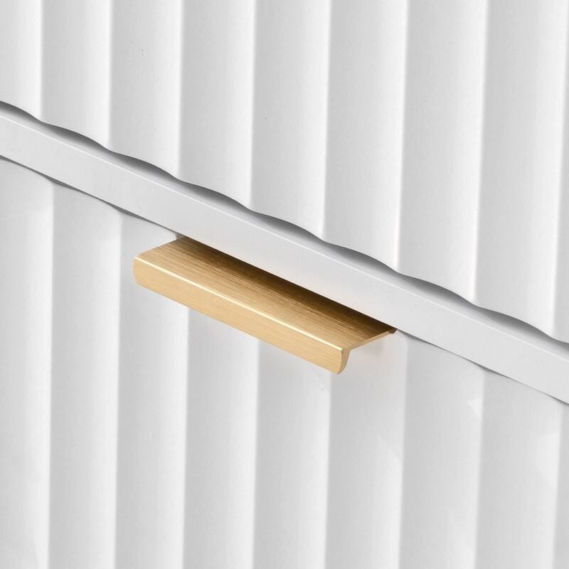 82.6" Fluted Kitchen Island with Extendable Dining Table and Power Outlet for Modern Kitchen Spaces