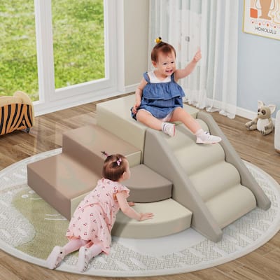 9-Piece Kids Climb & Crawl Soft Foam Block Activity Play Set - Toddler Indoor Toys, Baby Climbing Toys