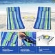preview thumbnail 16 of 14, 3 Pieces Beach Lounge Chair Mat Set 2 Adjustable Lounge Chairs with Table Stripe - 60" x 22" x 10.5"-18.5" (L x W x H)