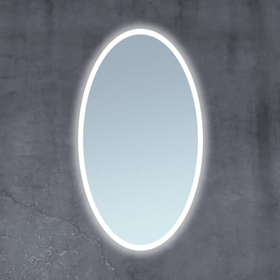 Miseno 24" W x 36" W Oval Frameless Bathroom Mirror with LED Lighting