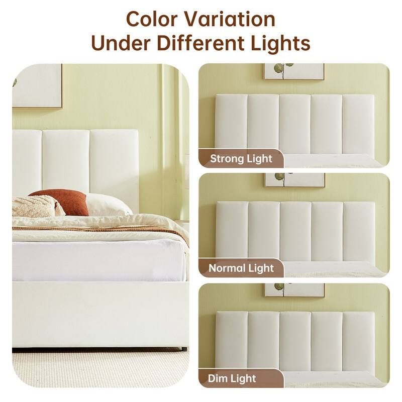 Plywood Frame Platform Bed with Storage Drawers