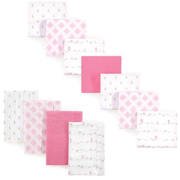 slide 1 of 1, Luvable Friends Infant Girl Cotton Flannel Burp Cloths and Receiving Blankets, 11-Piece, Bird, One Size - Bird - One Size One Size - Bird