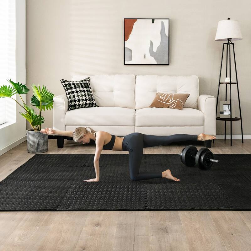 Costway 24 Tiles 1/2'' Puzzle Floor Exercise Mat Interlocking - 24 Tiles