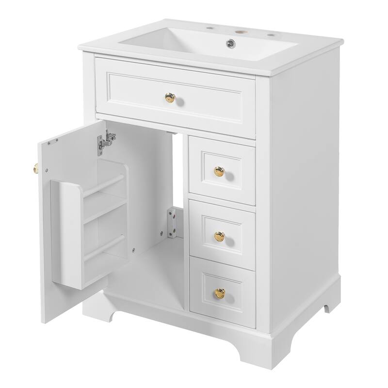24" Bathroom Vanity with Sink for Small to Medium Bathrooms