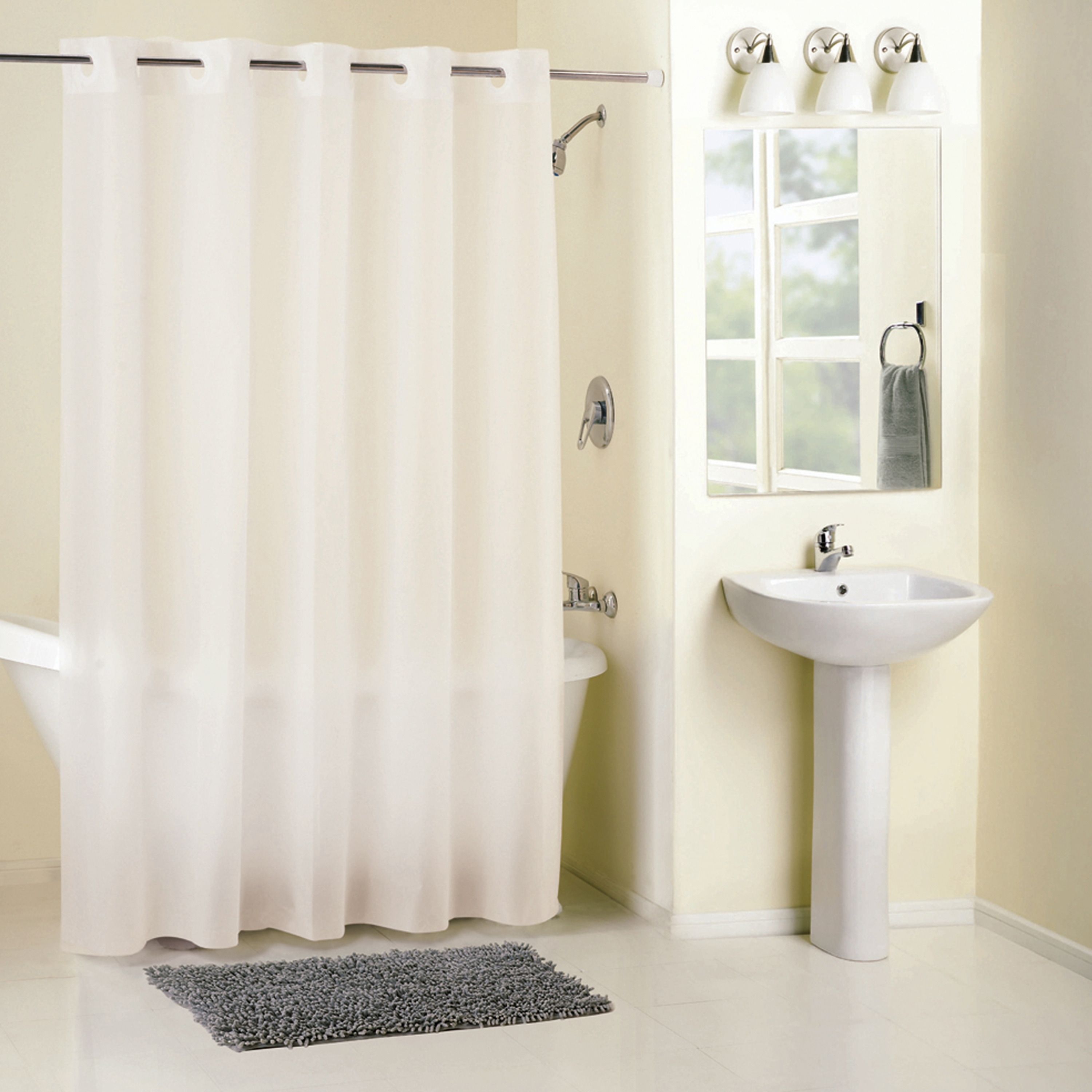 Simple Spaces Snap-On Hookless Vinyl Shower Curtain, Clear, 70 in