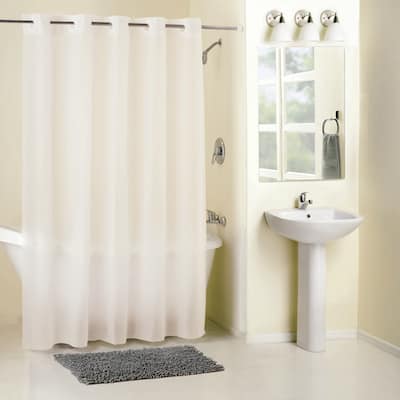 Hookless Full Length PEVA Shower Curtain with Flex-On Rings