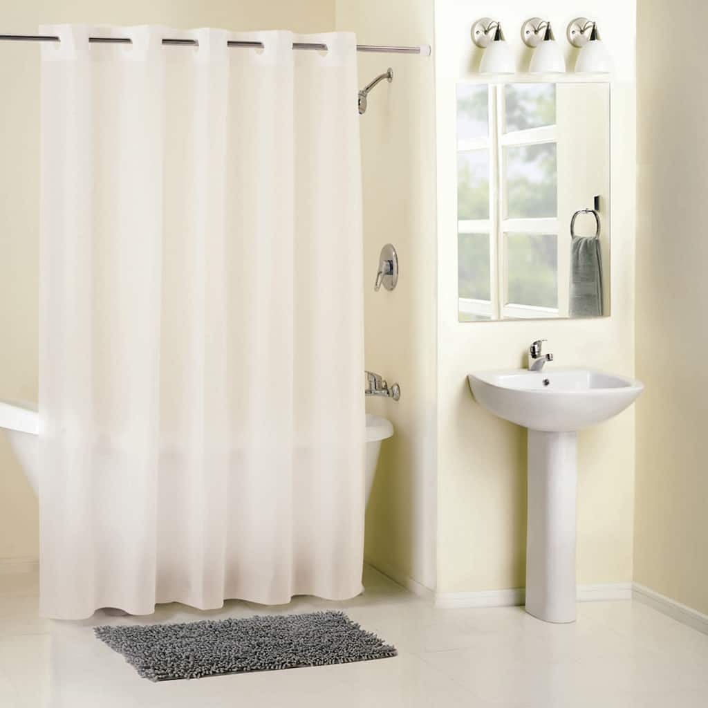 Hookless Full Length PEVA Shower Curtain with Flex-On Rings