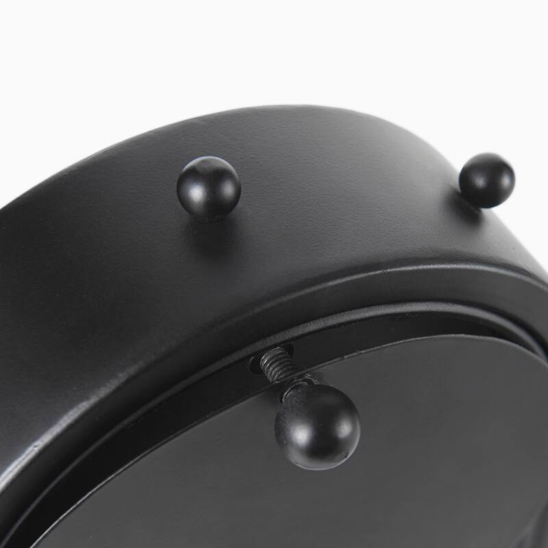 Marian Tall Black Metal Studded Table Clock - 7.4"W x 5.7"D x 12.9"H
