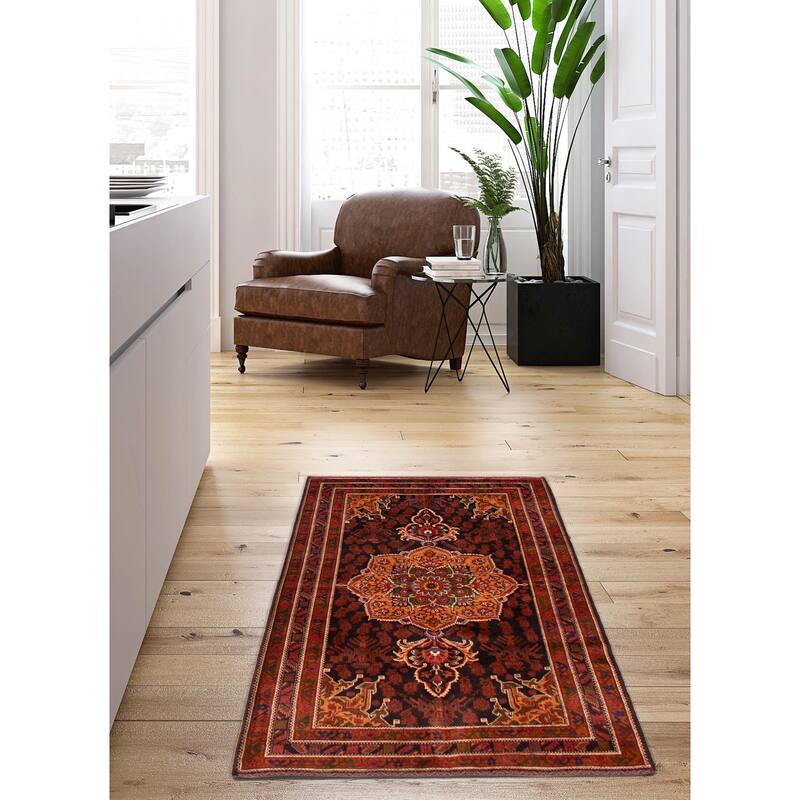 Teimani Black, Brown Rug 3'9" x 6'11" - 3'9 x 6'11