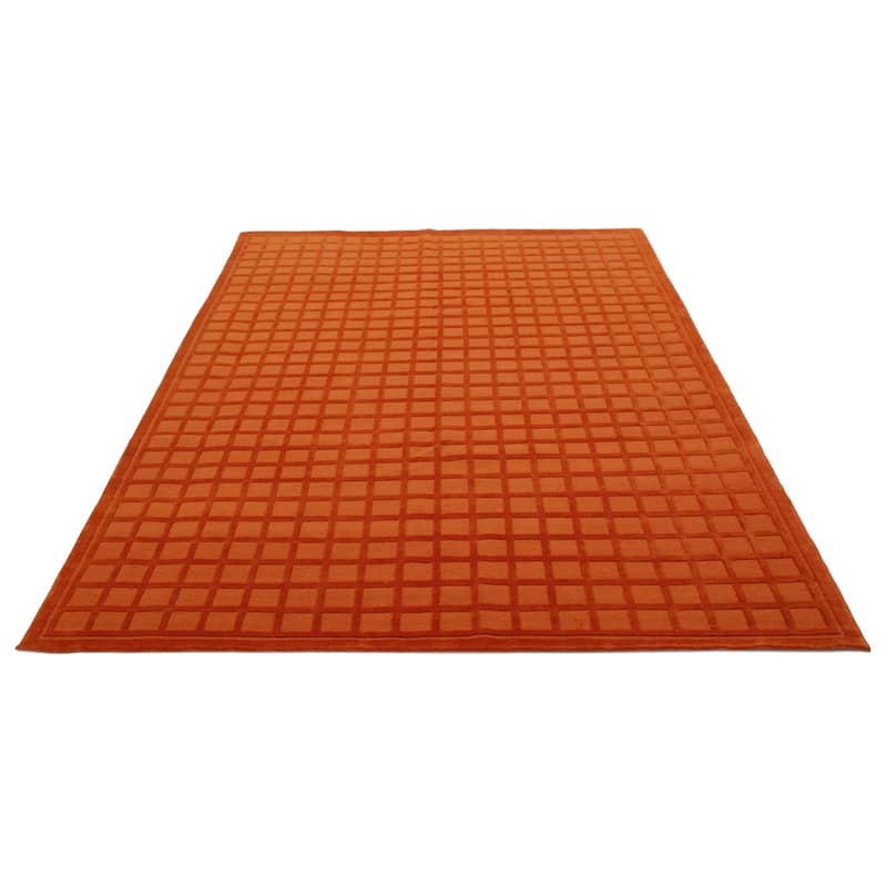 ECARPETGALLERY Hand-knotted Kathmandu Copper Wool Rug - 8'0 x 10'0