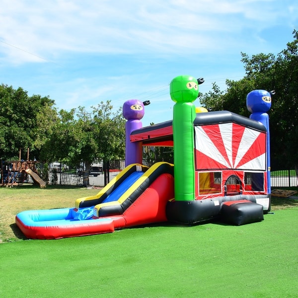 slide 2 of 19, HeroKiddo Ninja Warrior Commercial Grade Inflatable Bounce House & Slide Combo for Kids and Adults (with Air Blower) Kids