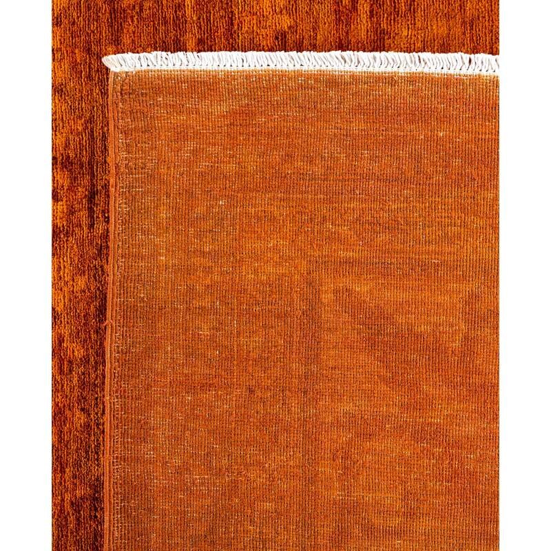 Overdyed One-of-a-Kind Hand-Knotted Area Rug - Orange - 9' 10" x 13' 7"