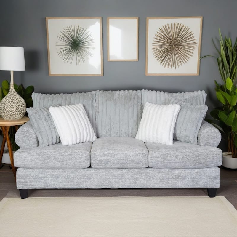 Roundhill Furniture Oasis Transitional Stationary Sofa, Galactic Oyster - Grey