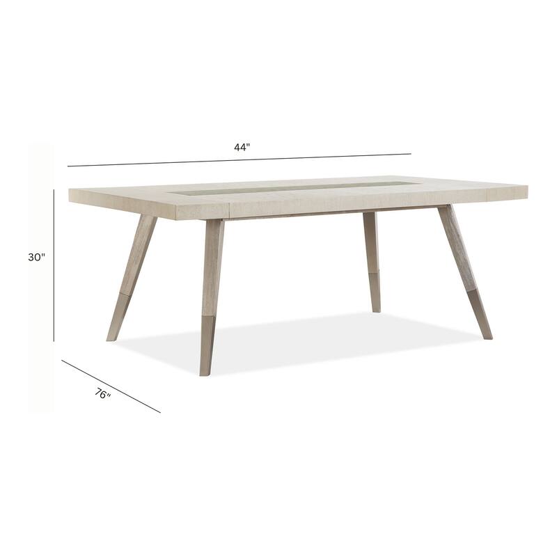 Magnussen Home Lenox Warm Silver And Acadia White Extendable Rectangular Dining Table - 44''W x 76''D x 30''H