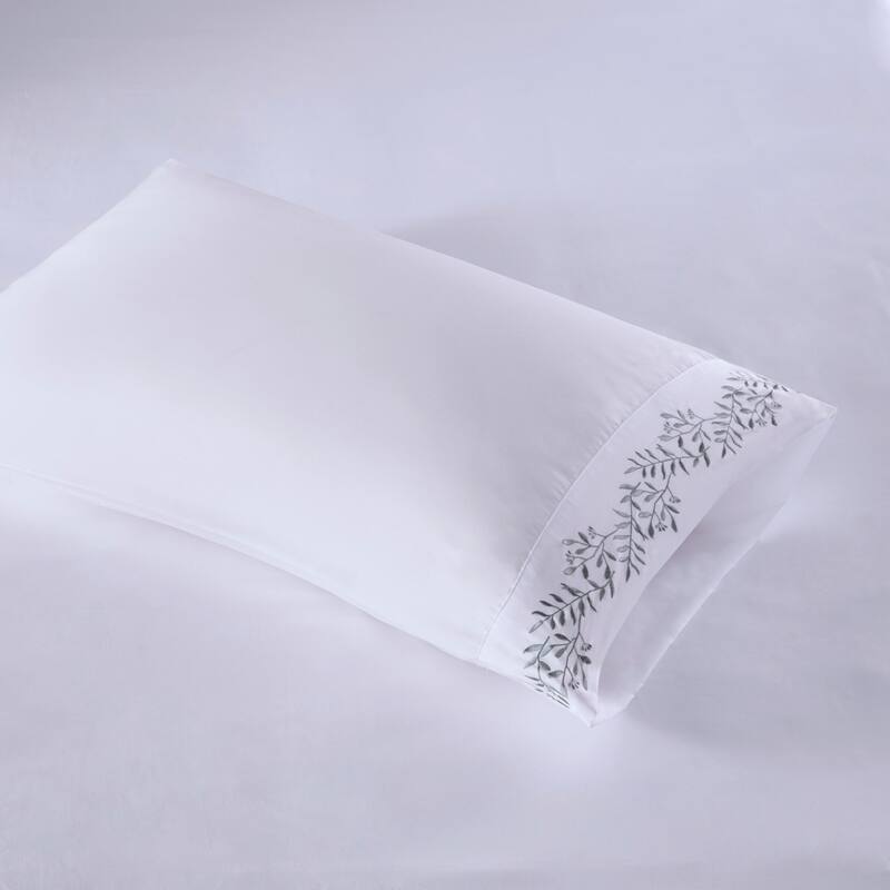 Madison Park Embroidered Microfiber 4 PC Sheet Set