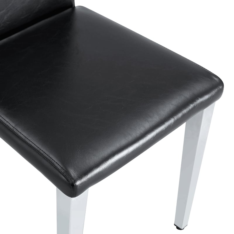 Dining Chairs Set of 4,Modern Kitchen & Dining Room Chairs,Faux Leather Cushion Seat Metal Legs