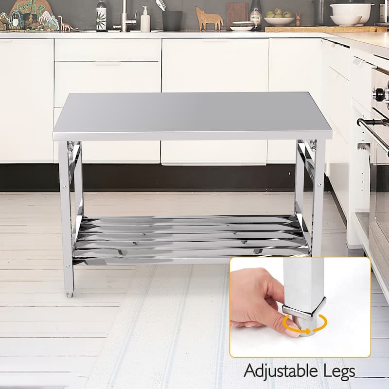 48 x 30 Inches Folding Stainless Steel Work Table