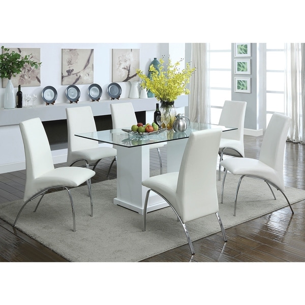 7 piece glass top dining table set discount