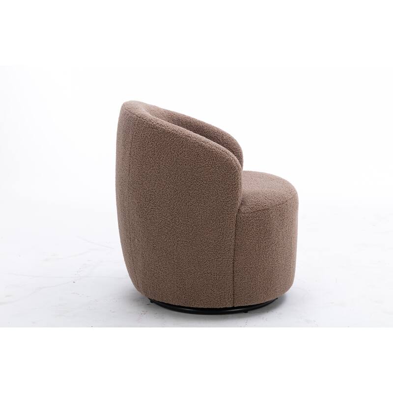 25.60" Swivel Barrel Chair, Modern Small Single Sofa Chair Comfy Round Upholstered Armchair for Living Room Bedroom