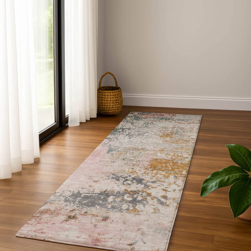 Premium Washable Super Soft Modern Casual Mayfield Rug - Pink - 2'3" x 7'6"