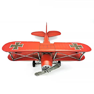 Red WWI Fighter Model Airplane