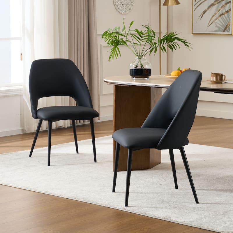 Mid-Century Modern Dining Chairs Set of 2, Upholstered Side Chairs