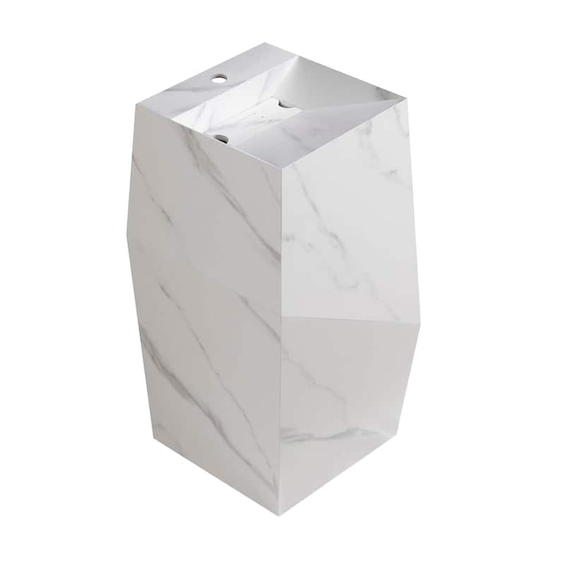 Fine Fixtures Canyon Collection, Elegant Square Shaped Pedestal Sink, - N/A