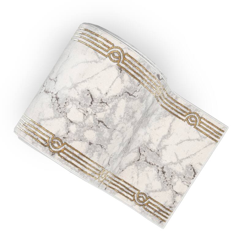 Custom Size Runner Fairmont Huntington Glam Marble Border Stair Rug