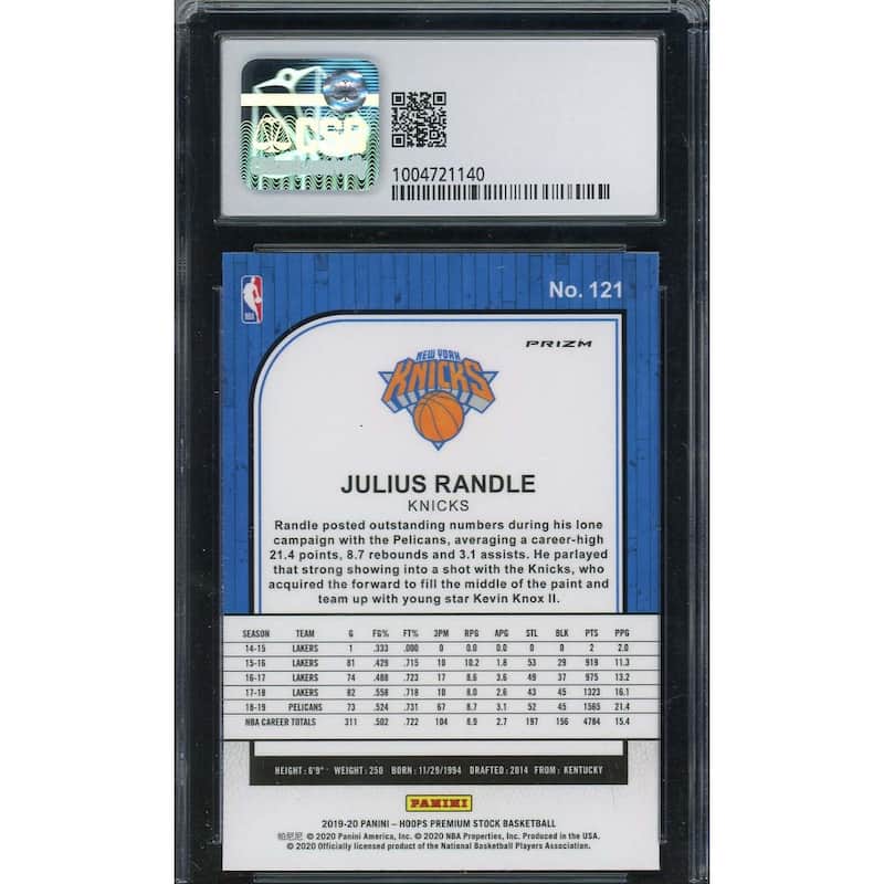 Julius Randle 2019-20 Panini Hoops Premium Stock Blue Cracked Ice #121 CSG 9.5 - 8'6" x 11'6"