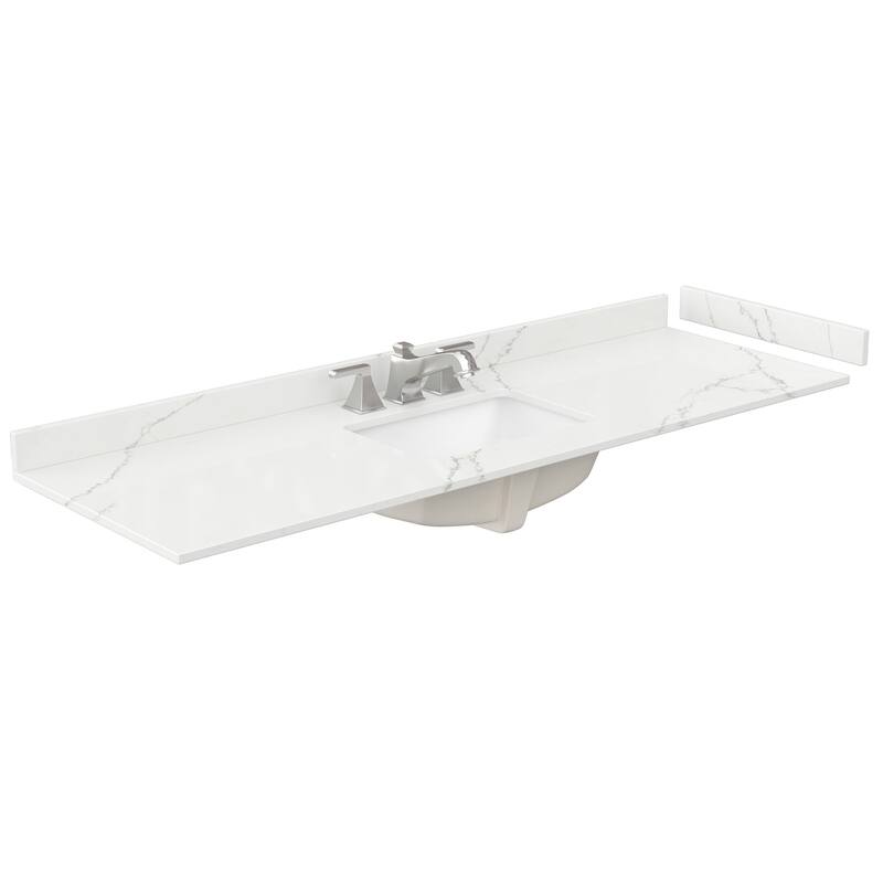 Wyndham Collection WCFQC366STOPUNS-Q 66" Quartz Vanity Top with - Giotto Quartz - Colored