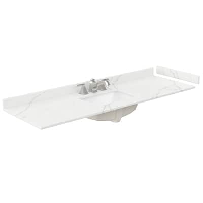 Wyndham Collection WCFQC366STOPUNS-Q 66" Quartz Vanity Top with