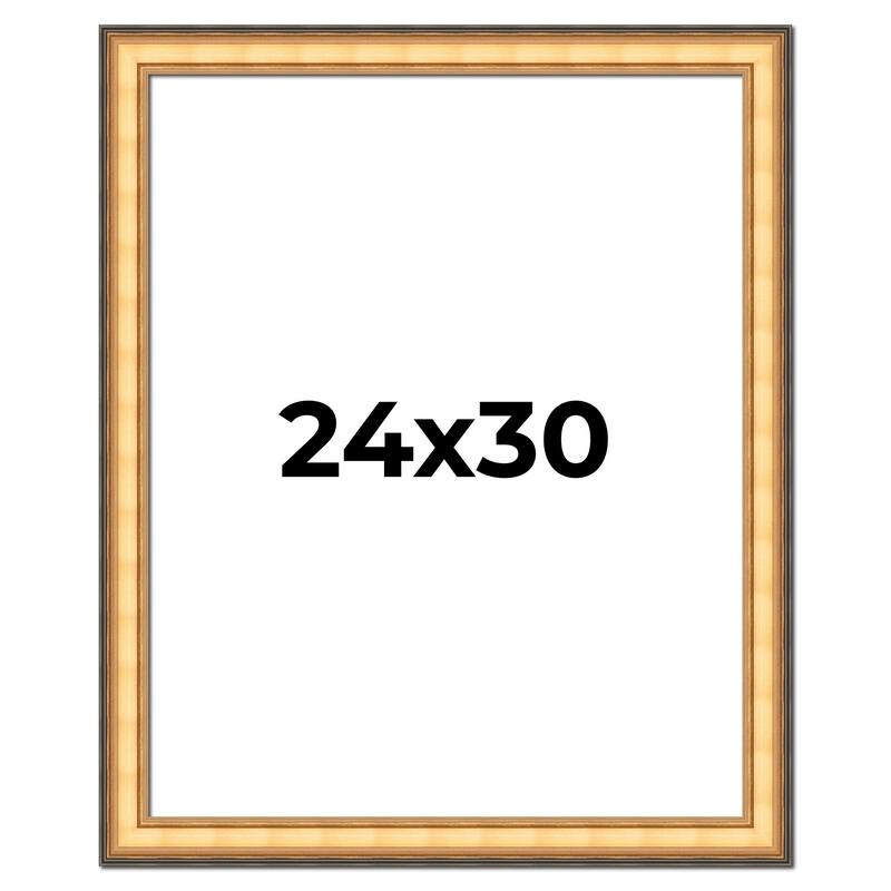24x30 Frame Gold Plein Aire Solid Wood Picture Frame Width 2 Inches |