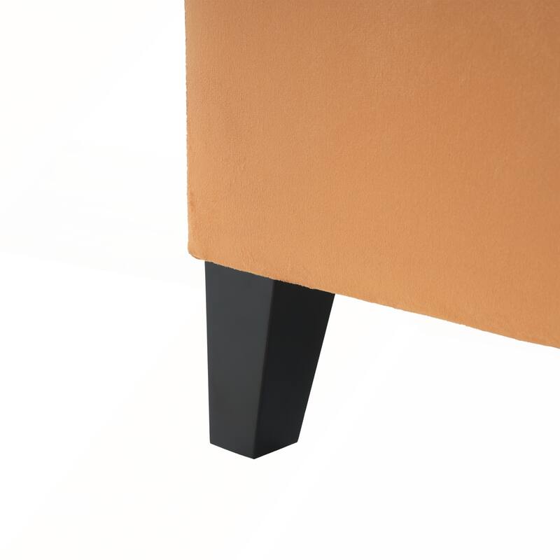 Button-Tufted Storage Ottoman with Diamond Stitching for Modern Living and Extra Seating