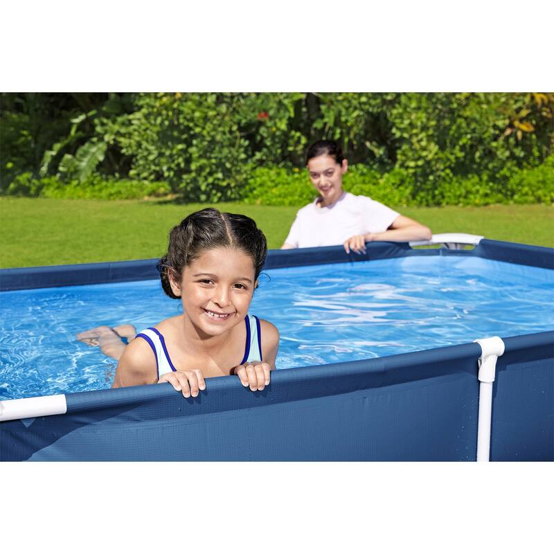 Bestway Steel Pro 8.5'x67"x24" Rectangular Above Ground Outdoor Swimming Pool