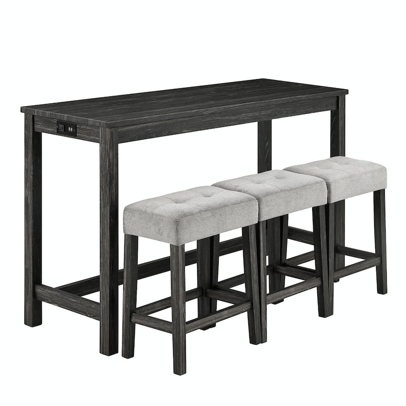 4-Piece Bar Table and Chairs Set, Dining Table Set