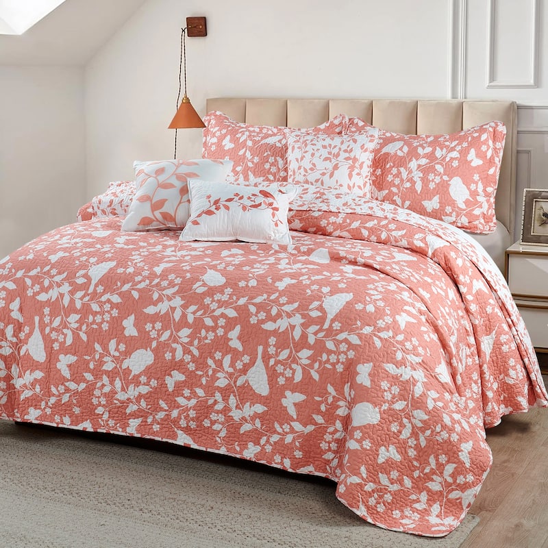 Serenta Birdsong 6-piece Quilted Bedspread Coverlet Set