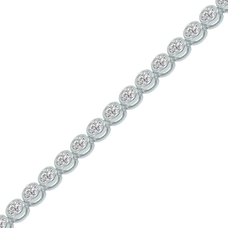 Marquee 10 Carat TW Bezel Set Lab Grown Diamond Bracelet in 14K White Gold