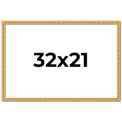 32x21 Frame Gold Real Wood Picture Frame Width 1 inches | Interior