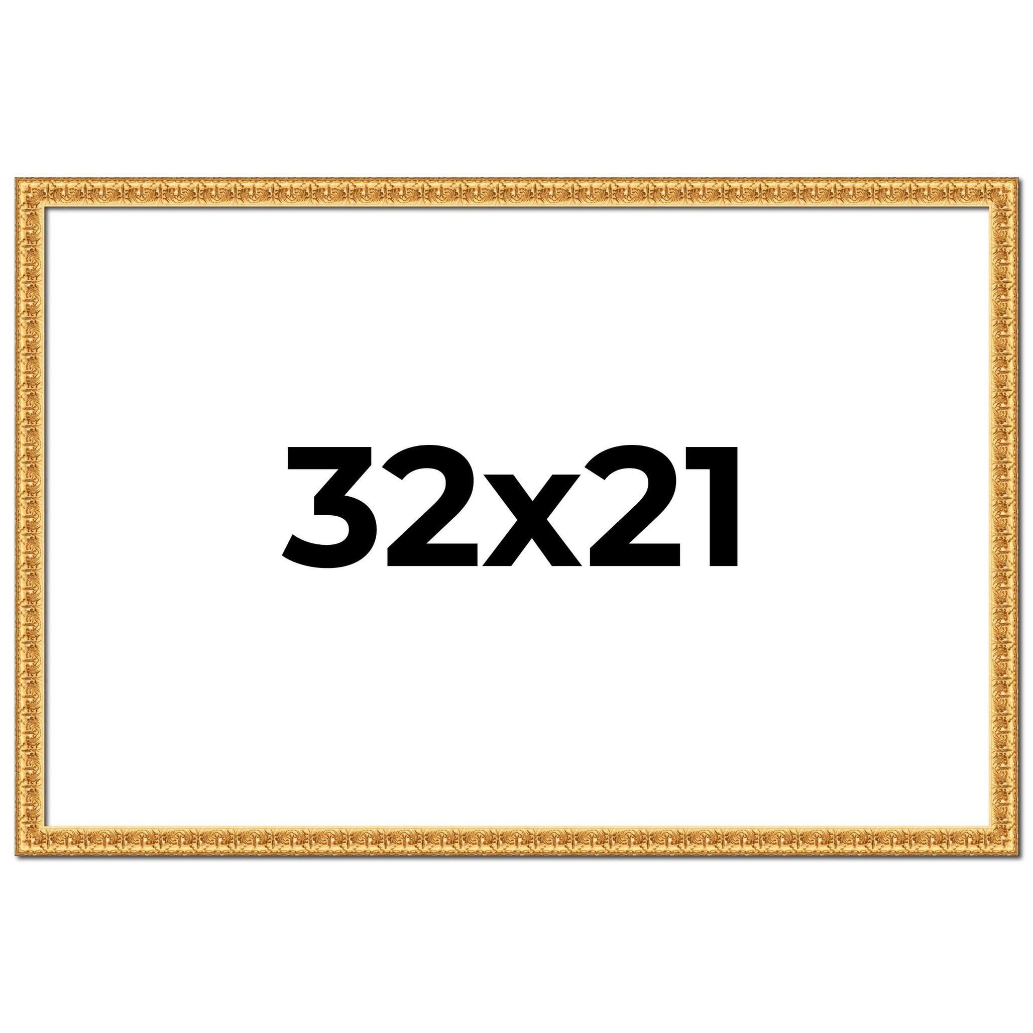 32x21 Frame Gold Real Wood Picture Frame Width 1 inches | Interior