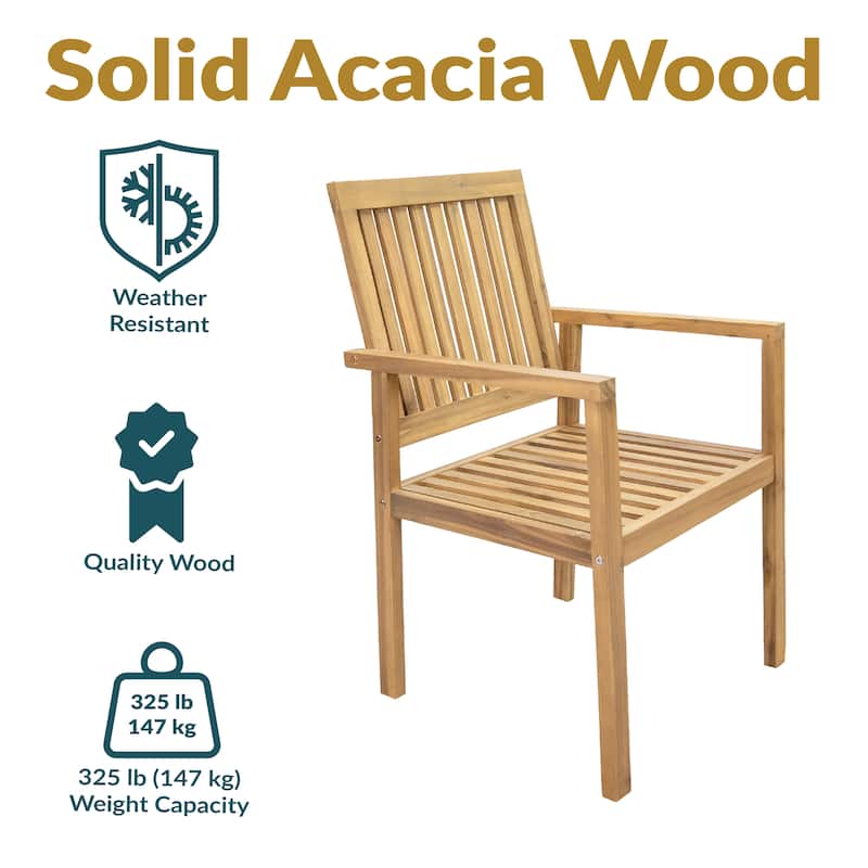 Sunnydaze Rodanthe Outdoor Patio Dining Chairs with Cushions - Set of 2