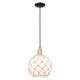 Option White Glass with White Rope / Black Antique Brass